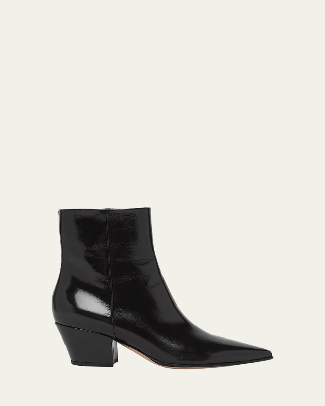 Nuit Leather Zip Booties
